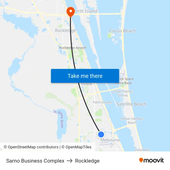Sarno Business Complex to Rockledge map
