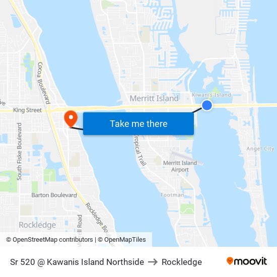 Sr 520 @ Kawanis Island Northside to Rockledge map