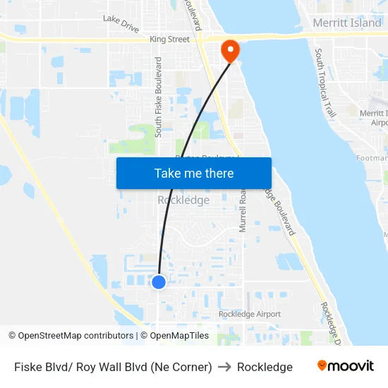 Fiske Blvd/ Roy Wall Blvd (Ne Corner) to Rockledge map