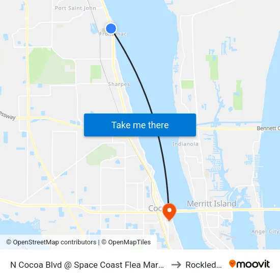 N Cocoa Blvd @ Space Coast Flea Market to Rockledge map