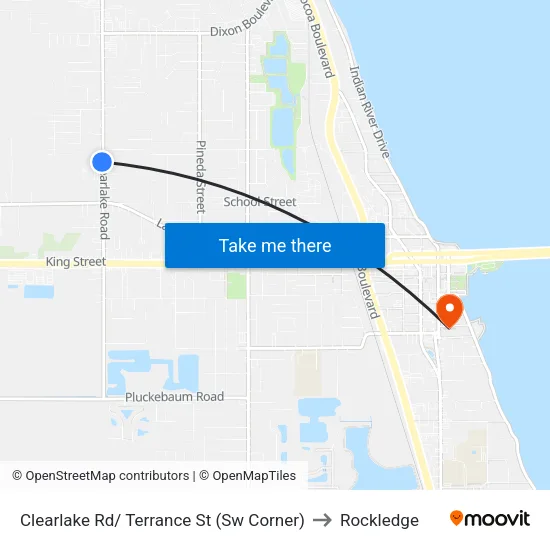 Clearlake Rd/ Terrance St (Sw Corner) to Rockledge map