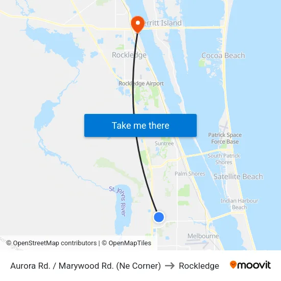 Aurora Rd. / Marywood Rd. (Ne Corner) to Rockledge map