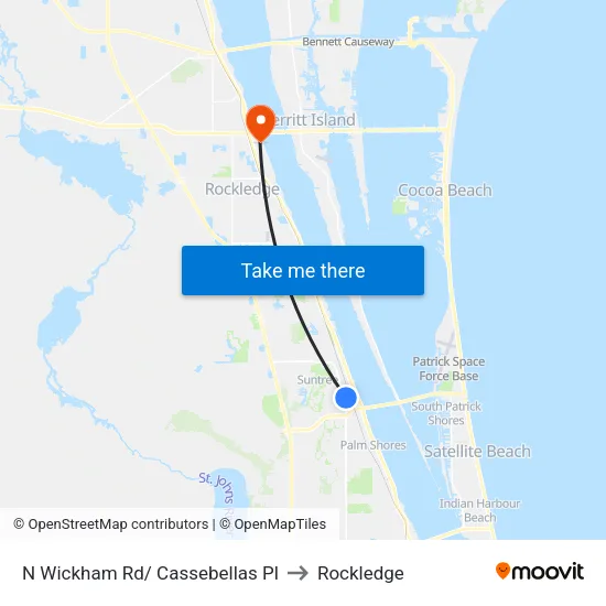 N Wickham Rd/ Cassebellas Pl to Rockledge map