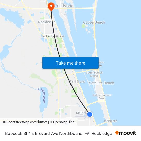 Babcock St / E Brevard Ave Northbound to Rockledge map