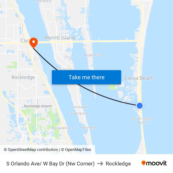 S Orlando Ave/ W Bay Dr (Nw Corner) to Rockledge map