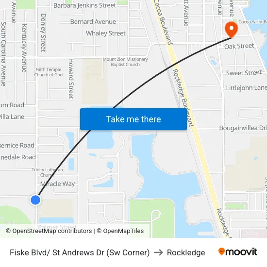 Fiske Blvd/ St Andrews Dr (Sw Corner) to Rockledge map