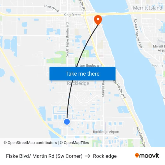 Fiske Blvd/ Martin Rd (Sw Corner) to Rockledge map
