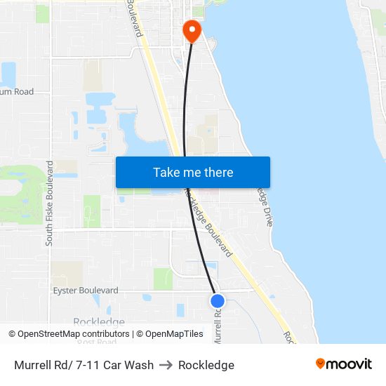 Murrell Rd/ 7-11 Car Wash to Rockledge map