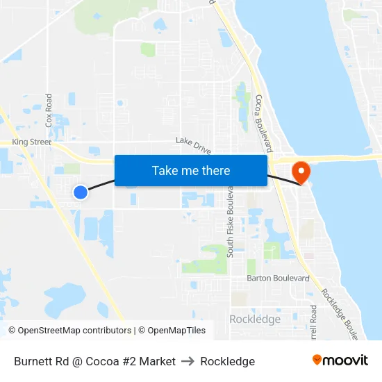 Burnett Rd @ Cocoa #2 Market to Rockledge map