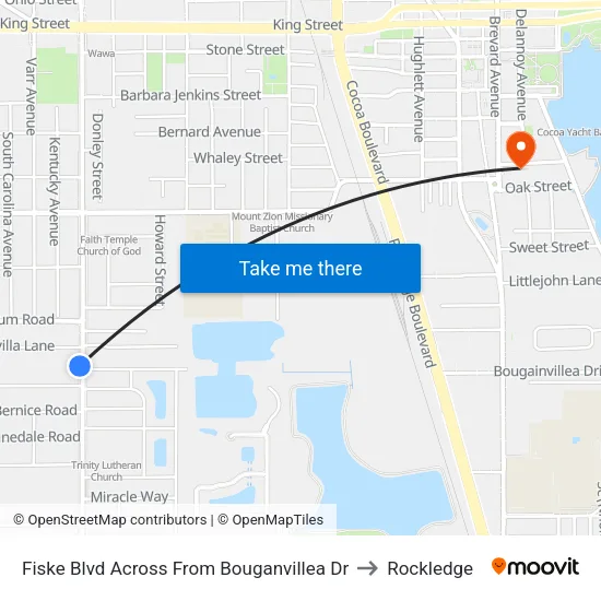 Fiske Blvd Across From Bouganvillea Dr to Rockledge map