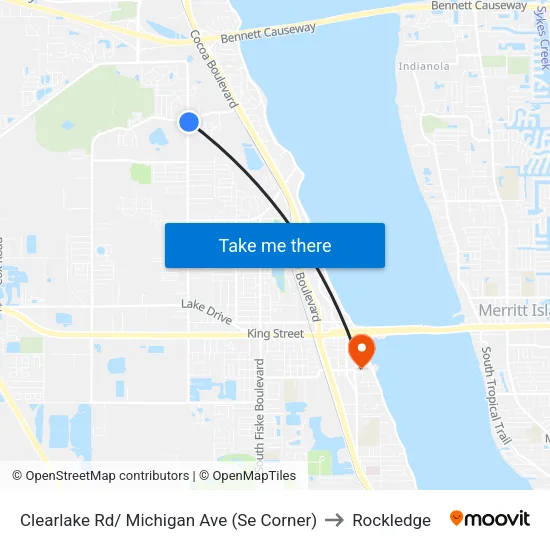 Clearlake Rd/ Michigan Ave (Se Corner) to Rockledge map