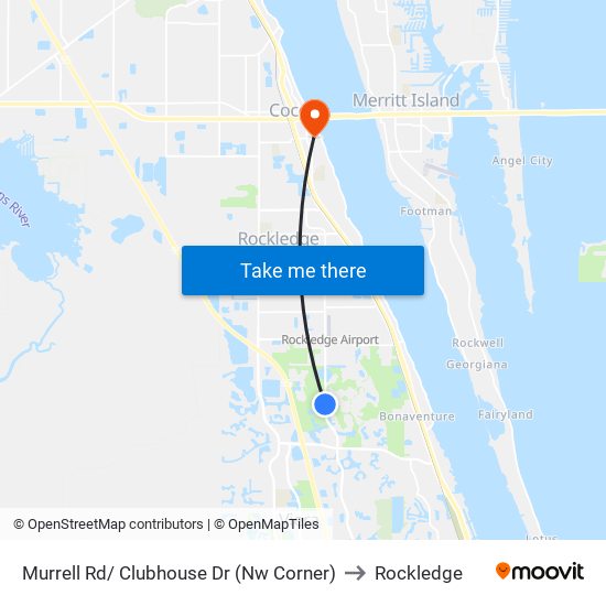 Murrell Rd/ Clubhouse Dr (Nw Corner) to Rockledge map