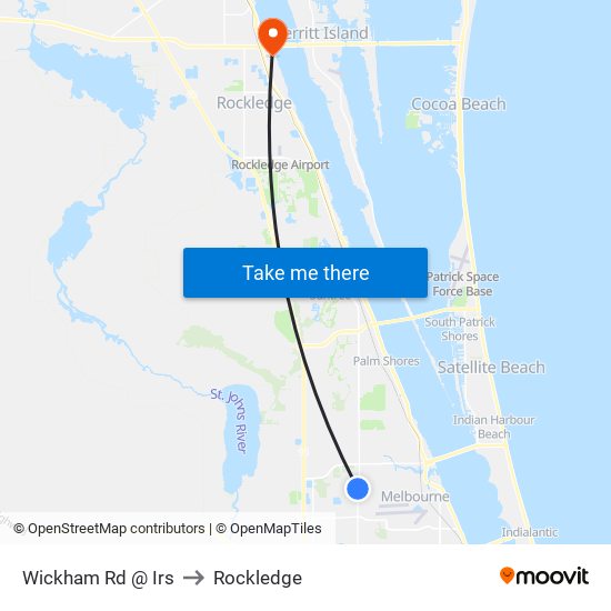 Wickham Rd @ Irs to Rockledge map