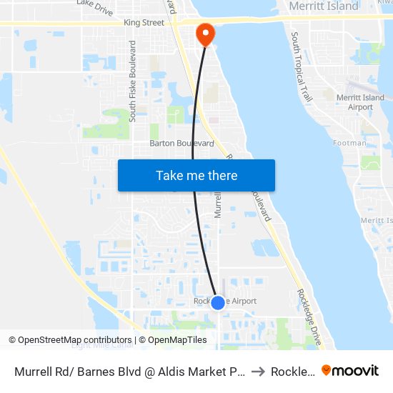 Murrell Rd/ Barnes Blvd @ Aldis Market Place Driveway to Rockledge map