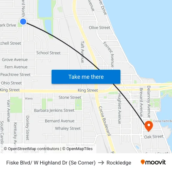 Fiske Blvd/ W Highland Dr (Se Corner) to Rockledge map