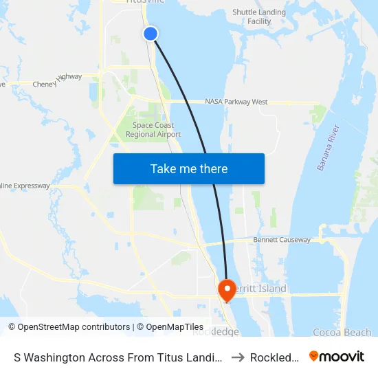 S Washington Across From Titus Landing to Rockledge map