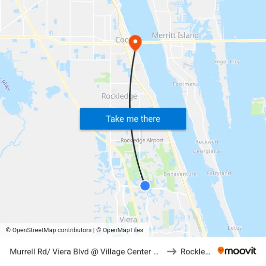 Murrell Rd/ Viera Blvd @ Village Center Driveway to Rockledge map