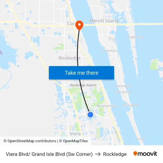 Viera Blvd/ Grand Isle Blvd (Sw Corner) to Rockledge map
