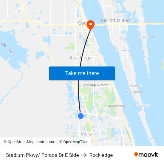 Stadium Pkwy/ Porada Dr E Side to Rockledge map