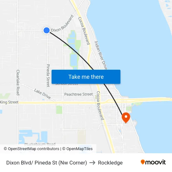 Dixon Blvd/ Pineda St (Nw Corner) to Rockledge map
