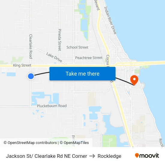 Jackson St/ Clearlake Rd NE Corner to Rockledge map