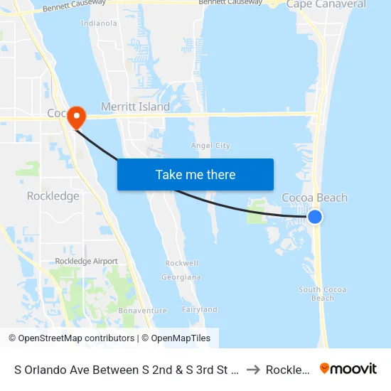 S Orlando Ave Between S 2nd & S 3rd St (W Side) to Rockledge map