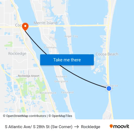 S Atlantic Ave/ S 28th St (Sw Corner) to Rockledge map