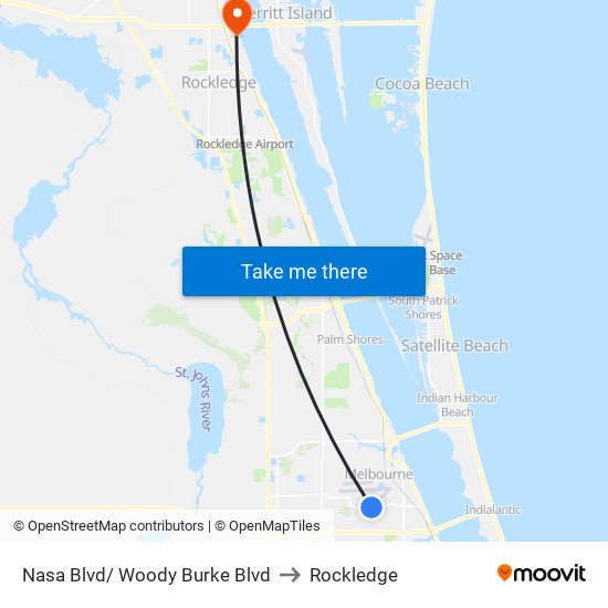 Nasa Blvd/ Woody Burke Blvd to Rockledge map