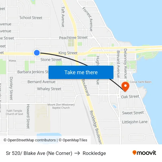 Sr 520/ Blake Ave (Ne Corner) to Rockledge map