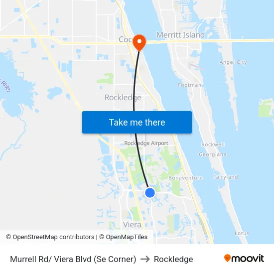 Murrell Rd/ Viera Blvd (Se Corner) to Rockledge map