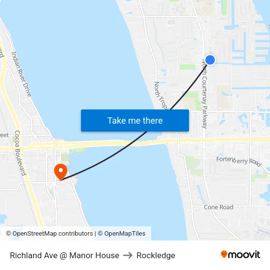 Richland Ave @ Manor House to Rockledge map