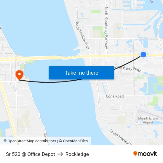 Sr 520 @ Office Depot to Rockledge map