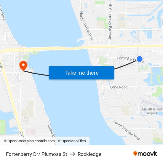 Fortenberry Dr/ Plumosa St to Rockledge map