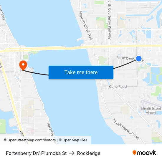Fortenberry Dr/ Plumosa St to Rockledge map