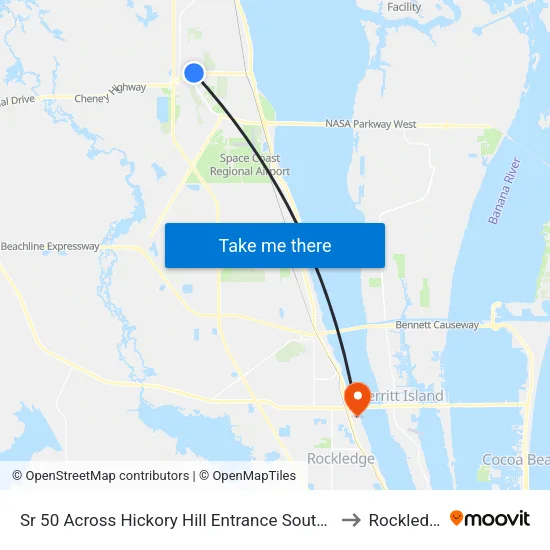 Sr 50 Across Hickory Hill Entrance Southside to Rockledge map