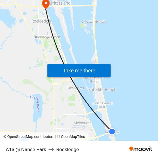 A1a @ Nance Park to Rockledge map