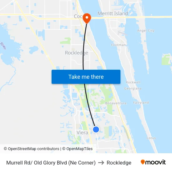 Murrell Rd/ Old Glory Blvd (Ne Corner) to Rockledge map