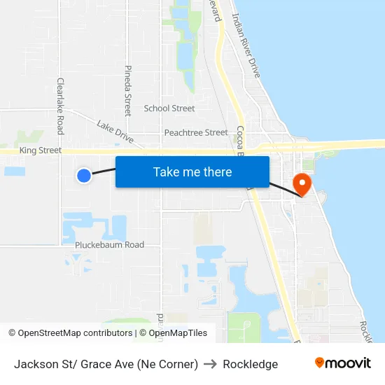 Jackson St/ Grace Ave (Ne Corner) to Rockledge map
