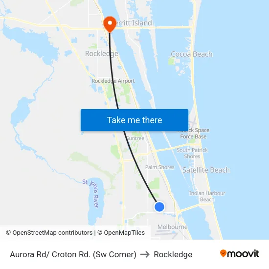 Aurora Rd/ Croton Rd. (Sw Corner) to Rockledge map