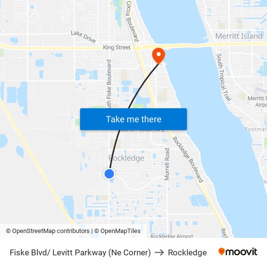 Fiske Blvd/ Levitt Parkway (Ne Corner) to Rockledge map