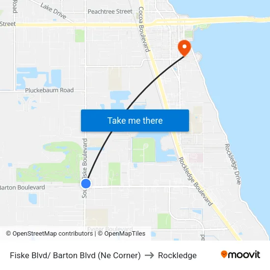 Fiske Blvd/ Barton Blvd (Ne Corner) to Rockledge map