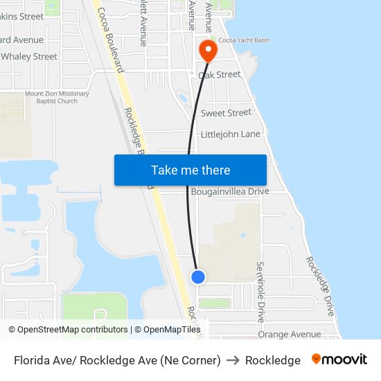 Florida Ave/ Rockledge Ave (Ne Corner) to Rockledge map