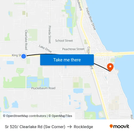 Sr 520/ Clearlake Rd (Sw Corner) to Rockledge map