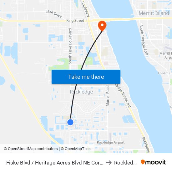 Fiske Blvd / Heritage Acres Blvd NE Corner to Rockledge map