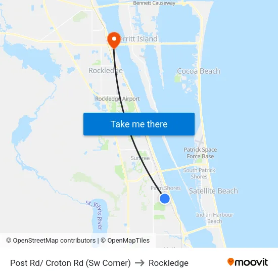 Post Rd/ Croton Rd (Sw Corner) to Rockledge map