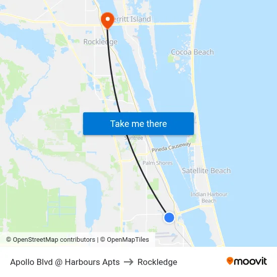 Apollo Blvd @ Harbours Apts to Rockledge map