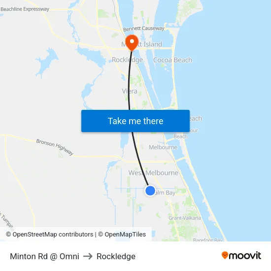 Minton Rd @ Omni to Rockledge map