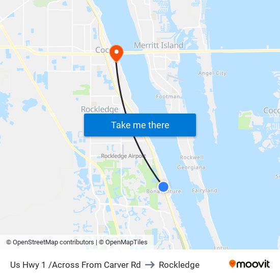 Us Hwy 1 /Across From Carver Rd to Rockledge map