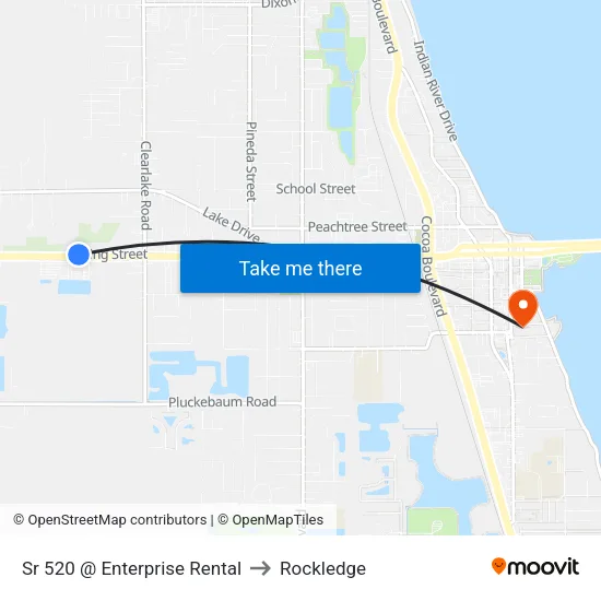 Sr 520 @ Enterprise Rental to Rockledge map