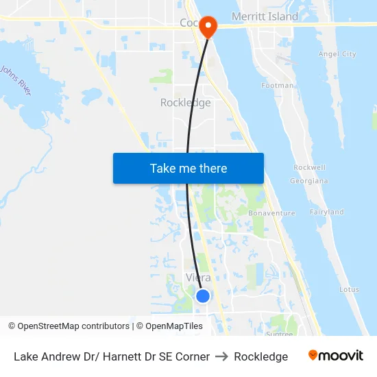 Lake Andrew Dr/ Harnett Dr SE Corner to Rockledge map